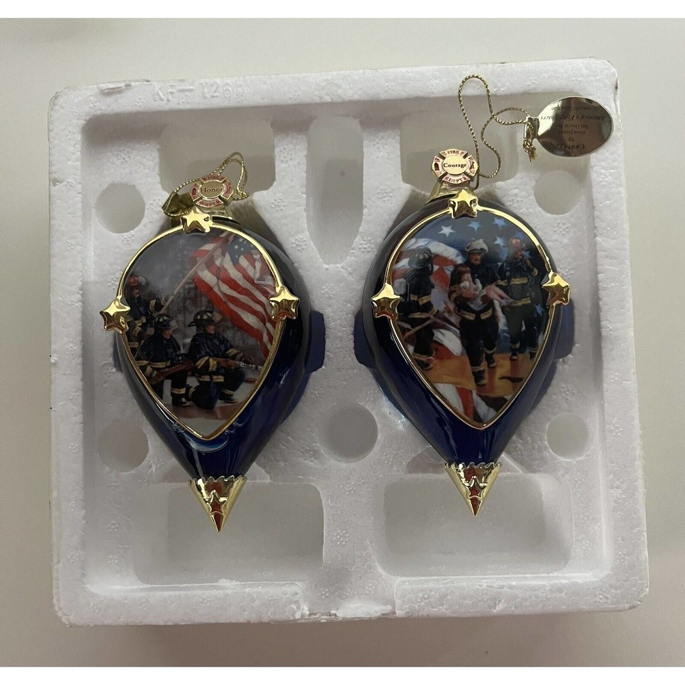 Courage Under Fire, Firemen Christmas Ornaments Honor & CourageBradford Exchange